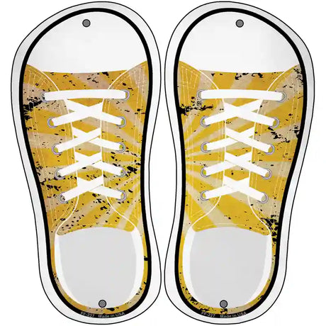 Yellow|Tan Sun Rays Novelty Metal Shoe Outlines (Set of 2)