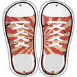 Red|Tan Sun Rays Novelty Metal Shoe Outlines (Set of 2)