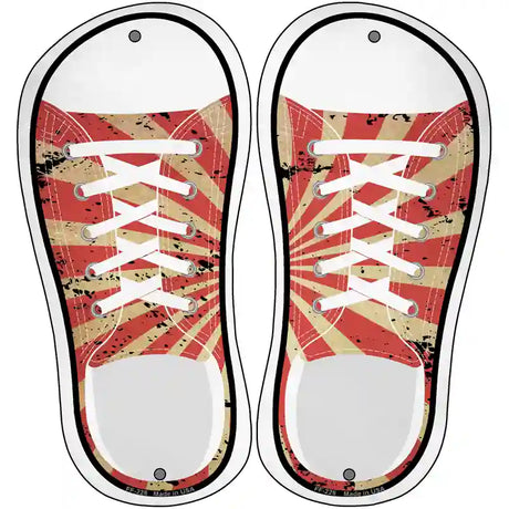 Red|Tan Sun Rays Novelty Metal Shoe Outlines (Set of 2)