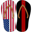 USA|Thin Red Line Novelty Metal Flip Flops (Set of 2)