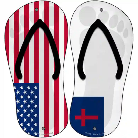 USA|Christian Flag Novelty Metal Flip Flops (Set of 2)