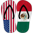 USA|Mexico Flag Novelty Metal Flip Flops (Set of 2)