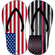 USA|Pink American Flag Novelty Metal Flip Flops (Set of 2)