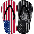 USA|Distressed 2nd Amendment Flag Novelty Metal Flip Flops (Set of 2)