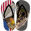 USA|Mother Road Shield Novelty Metal Flip Flops (Set of 2)