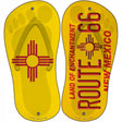 NM Flag|Route 66 New Mexico Novelty Metal Flip Flops (Set of 2)