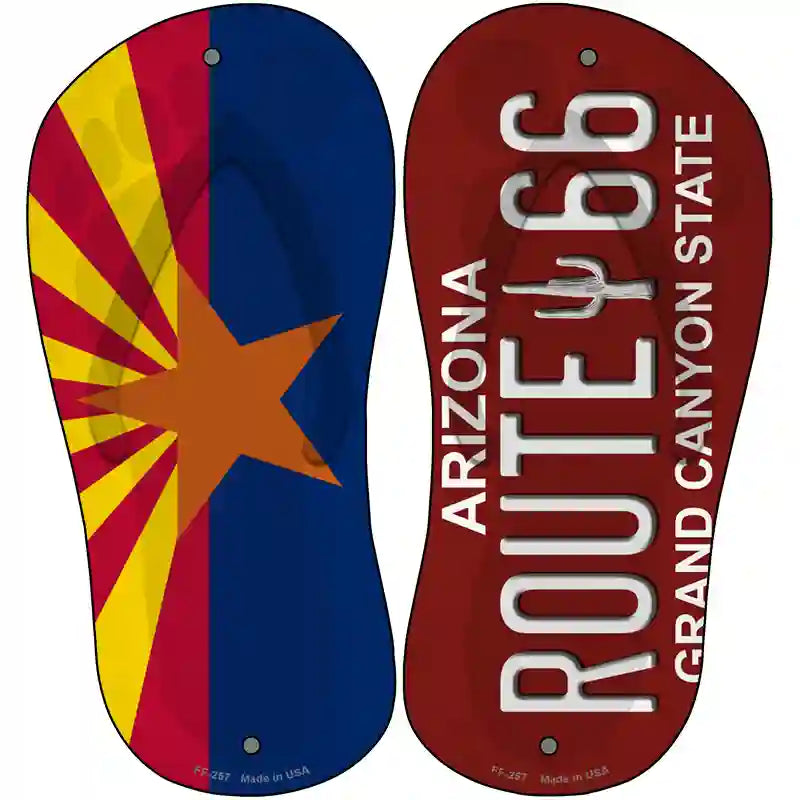 AZ Flag|Route 66 Arizona Novelty Metal Flip Flops (Set of 2)