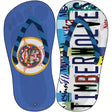 MN Flag|Timberwolves Strip Art Novelty Metal Flip Flops (Set of 2)