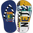 NY Flag|Nets Strip Art Novelty Metal Flip Flops (Set of 2)