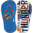 OK Flag|Thunder Strip Art Novelty Metal Flip Flops (Set of 2)