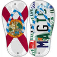 FL Flag|Magic Strip Art Novelty Metal Flip Flops (Set of 2)