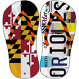 MD Flag|Orioles Strip Art Novelty Metal Flip Flops (Set of 2)