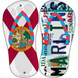 FL Flag|Marlins Strip Art Novelty Metal Flip Flops (Set of 2)