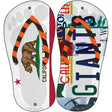 CA Flag|Giants Strip Art Novelty Metal Flip Flops (Set of 2)