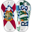 FL Flag|Rays Strip Art Novelty Metal Flip Flops (Set of 2)