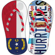 NC Flag|Hurricanes Strip Art Novelty Metal Flip Flops (Set of 2)