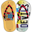 NJ Flag|Devils Strip Art Novelty Metal Flip Flops (Set of 2)