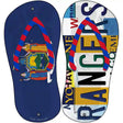 NY Flag|Rangers Strip Art Novelty Metal Flip Flops (Set of 2)