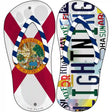 FL Flag|Lightning Strip Art Novelty Metal Flip Flops (Set of 2)