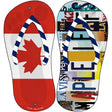 CAN Flag|Maple Leafs Strip Art Novelty Metal Flip Flops (Set of 2)