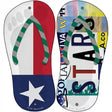 TX Flag|Stars Strip Art Novelty Metal Flip Flops (Set of 2)