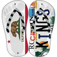 CA Flag|Kings Strip Art Hockey Novelty Metal Flip Flops (Set of 2)