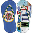 MN Flag|Wild Strip Art Novelty Metal Flip Flops (Set of 2)