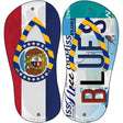 MO Flag|Blues Strip Art Novelty Metal Flip Flops (Set of 2)