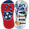 TN Flag|Titans Strip Art Novelty Metal Flip Flops (Set of 2)