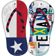 TX Flag|Texans Strip Art Novelty Metal Flip Flops (Set of 2)