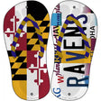 MD Flag|Ravens Strip Art Novelty Metal Flip Flops (Set of 2)