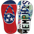 TN Flag|Memphis Strip Art Novelty Metal Flip Flops (Set of 2)