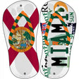 FL Flag|Miami Strip Art Novelty Metal Flip Flops (Set of 2)