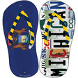 MI Flag|Michigan Strip Art Novelty Metal Flip Flops (Set of 2)