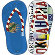 OK Flag|Oklahoma Strip Art Novelty Metal Flip Flops (Set of 2)