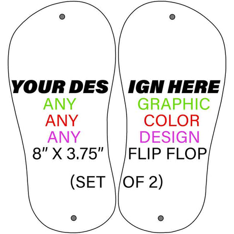 Personalized Design Your Own Custom Novelty Aluminum Flip Flop Signs | 8" x 3.75" Set of 2