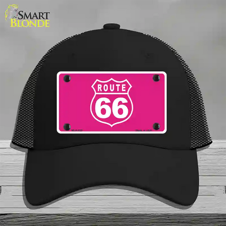 US Route 66 Pink Novelty License Plate Hat Mesh / Black