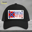 Heritage Not Hate Flag Novelty License Plate Hat Mesh / Black