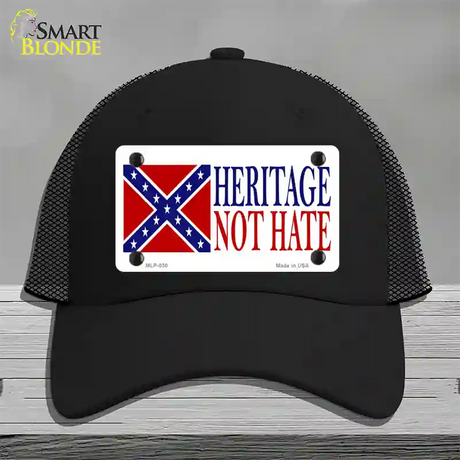 Heritage Not Hate Flag Novelty License Plate Hat Mesh / Black