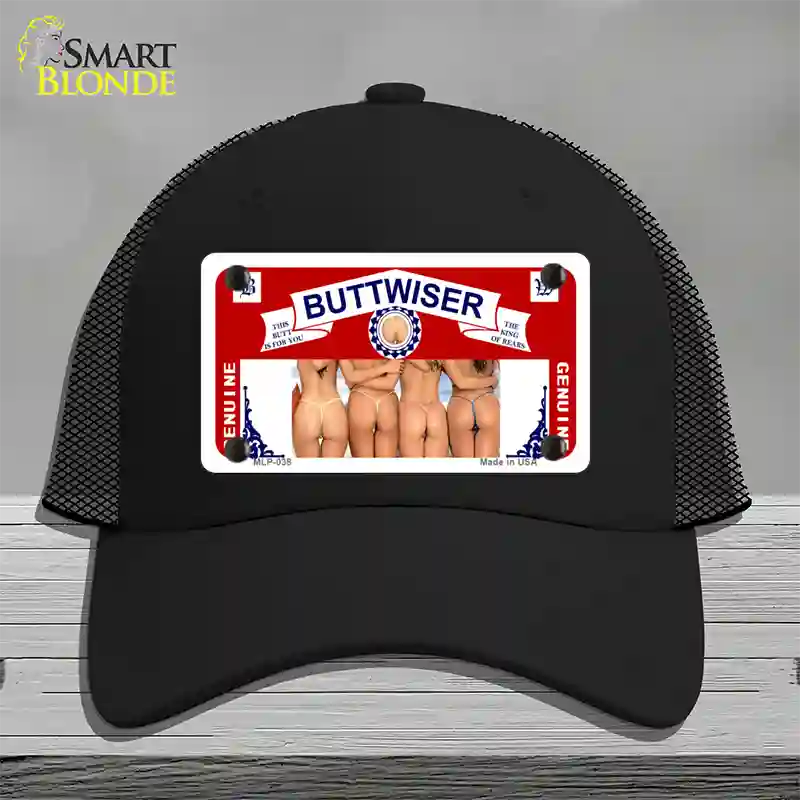 Buttwiser Beer Girls Novelty License Plate Hat Mesh / Black