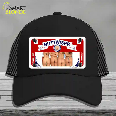 Buttwiser Beer Girls Novelty License Plate Hat Mesh / Black