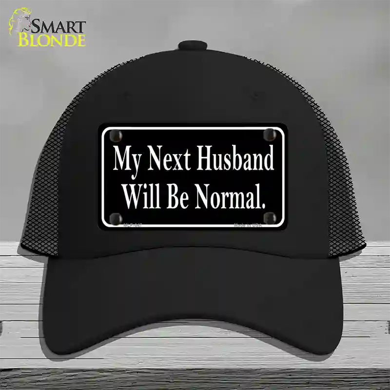 My Next Husband NoveltyNovelty License Plate Hat Mesh / Black