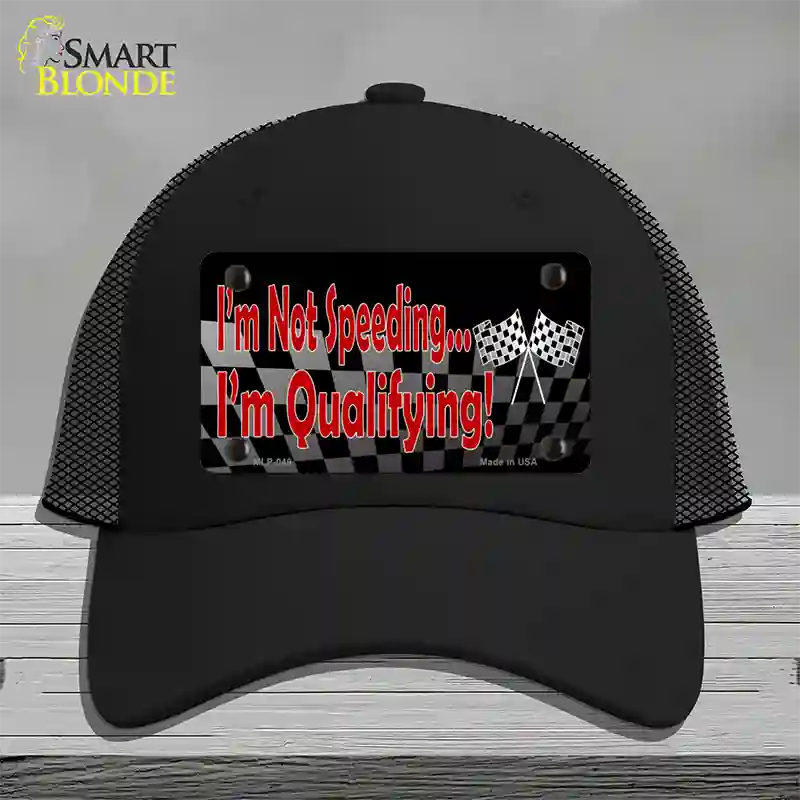 Im Qualifying Novelty License Plate Hat Mesh / Black