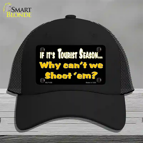 Why Cant We Shoot Em Novelty License Plate Hat Mesh / Black