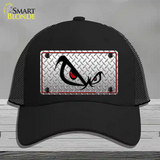 No Fear Eyes Diamond Novelty License Plate Hat Mesh / Black