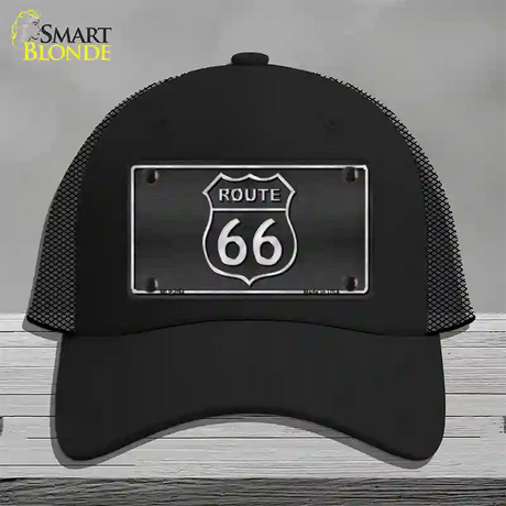 Route 66 Shield Black Novelty License Plate Hat Mesh / Black