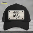 Route 66 Shield White Novelty License Plate Hat Mesh / Black