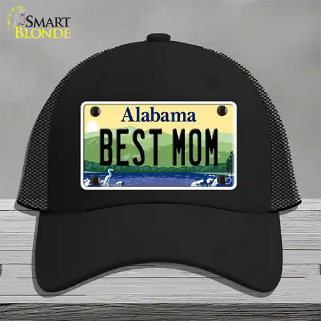 Best Mom Alabama Novelty License Plate Hat Mesh / Black