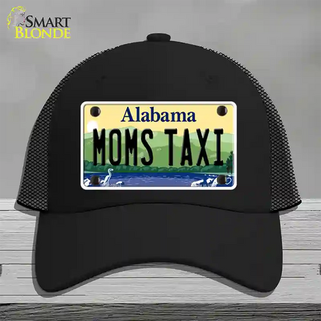 Moms Taxi Alabama Novelty License Plate Hat Mesh / Black