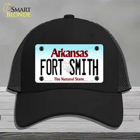 Fort Smith Arkansas Novelty License Plate Hat Mesh / Black